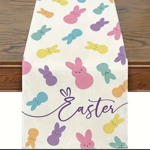 New Easter Table Runner, Easter Bunny Peep Spring Decorations Colorful 13x72
